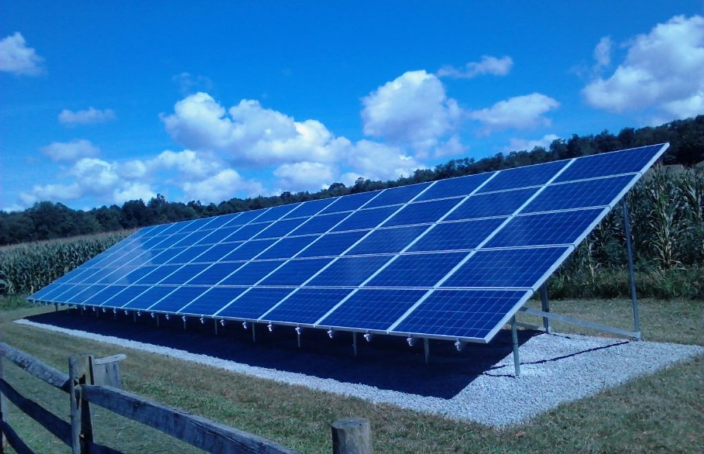 Consultation and Proposal, Regular Ground Mount Solar Array Blue Roof